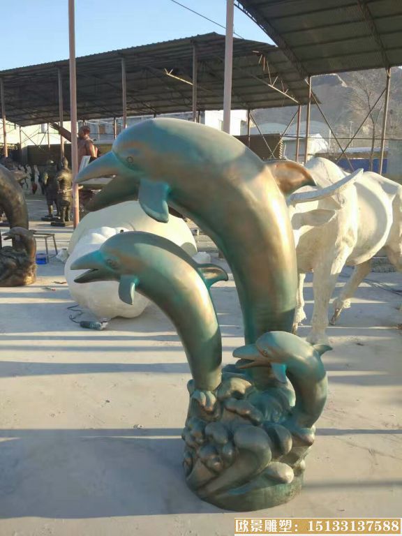 玻璃钢海豚雕塑