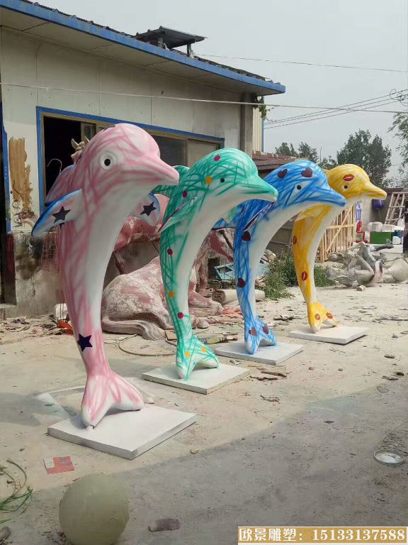 玻璃钢海豚雕塑 (2)