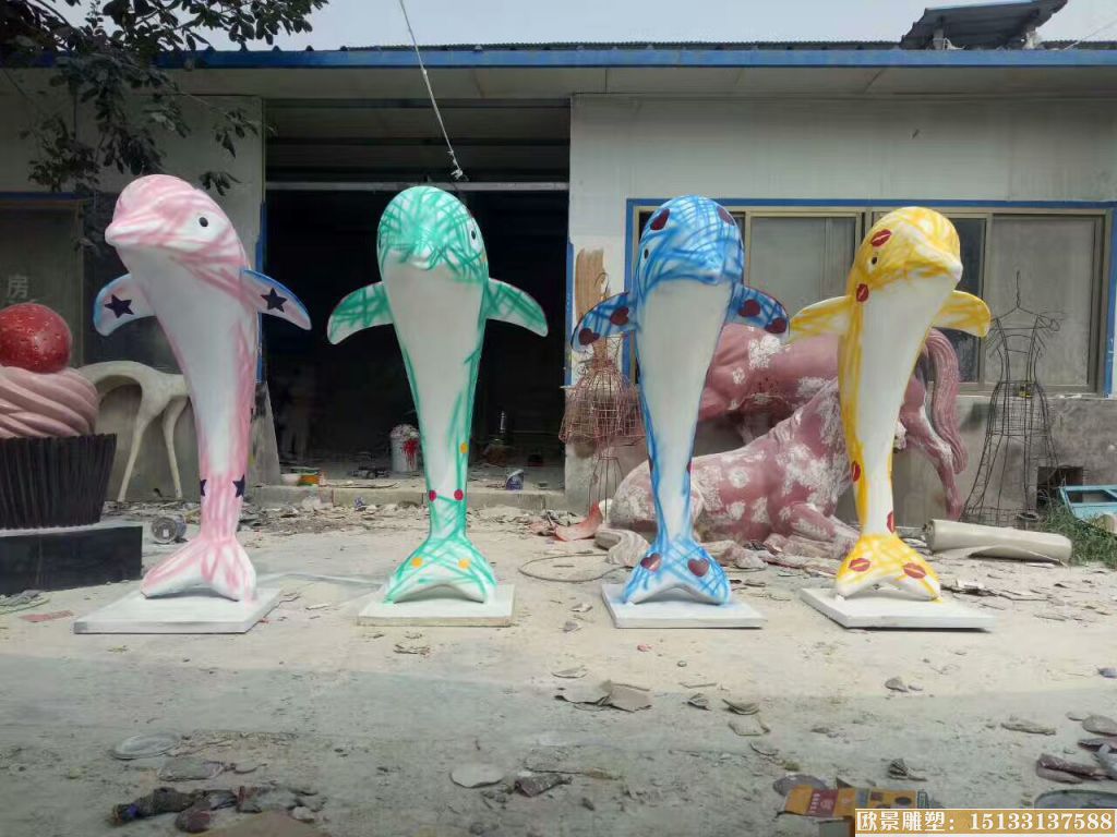 玻璃钢海豚雕塑 (3)