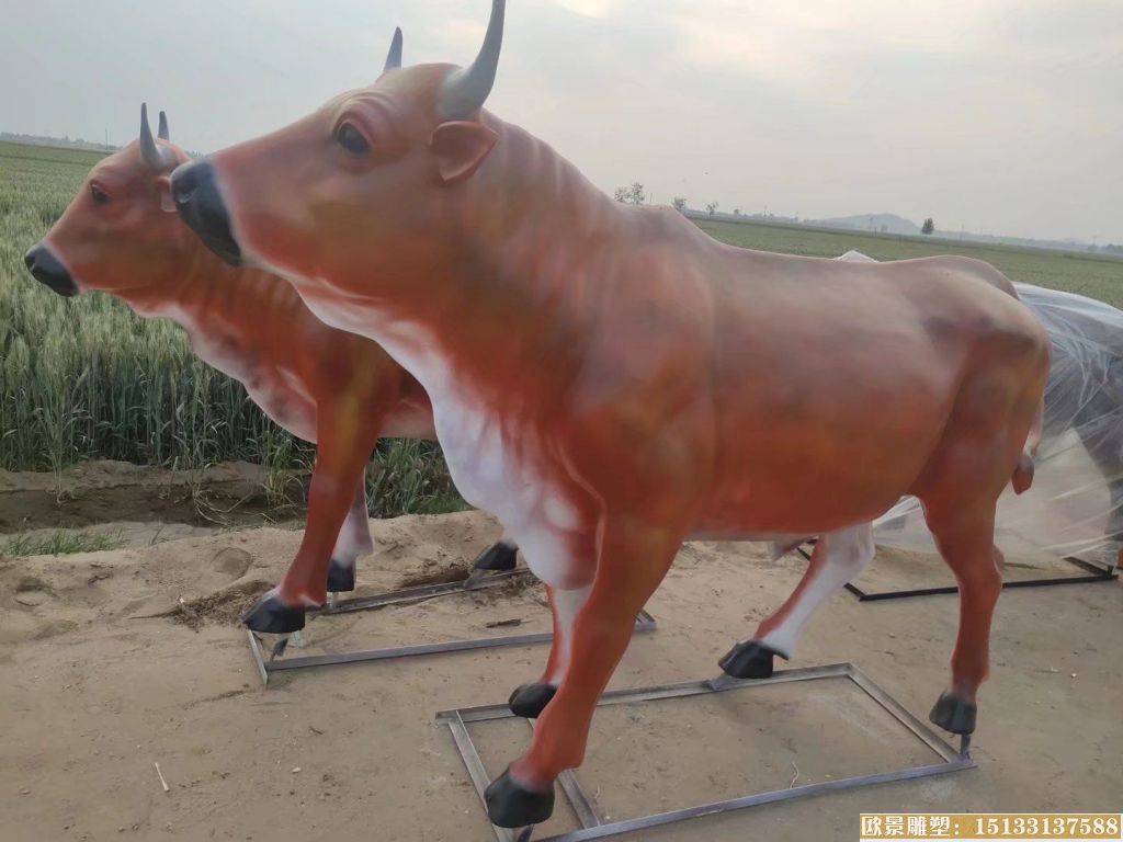 玻璃鋼牛雕塑 黃牛動物雕塑2