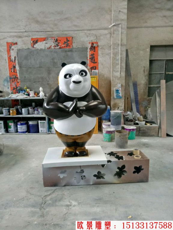 玻璃钢功夫熊猫雕塑 卡通雕塑
